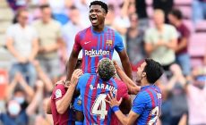 «Барселона» — «Леванте» — 3:0, видео, голы, обзор матча, как забил Ансу Фати, 26 сентября 2021 года, Примера