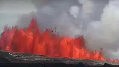 Извержение вулкана в Исландии произошло пятый раз с декабря